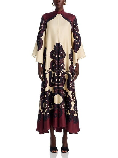 Elegance Ease Stunning Grenadilla Print Maxi Dress
