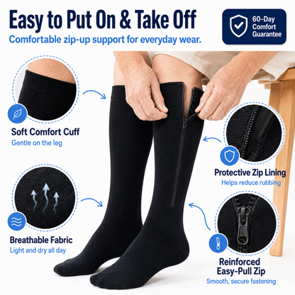 Zip-Up Compression Socks